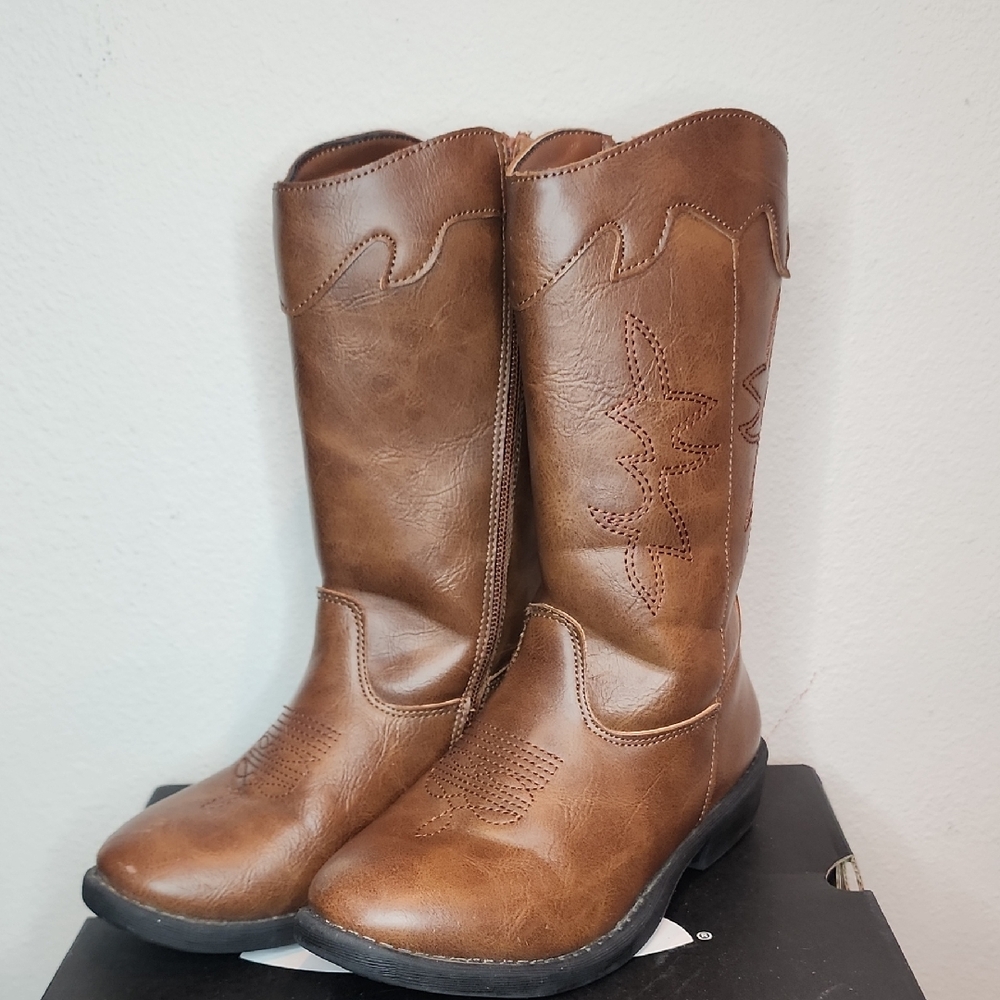 Source Unknown Brown Kids Cowboy Boots